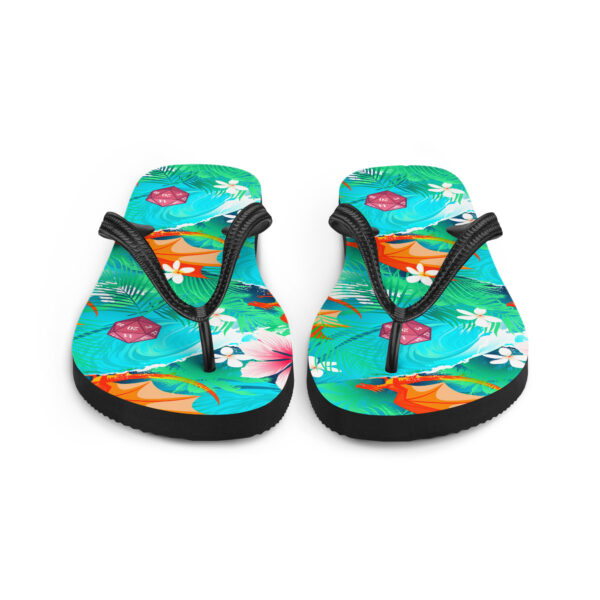 Dragon Hawaiian Print Flip-Flops - Image 4