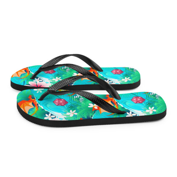 Dragon Hawaiian Print Flip-Flops - Image 5